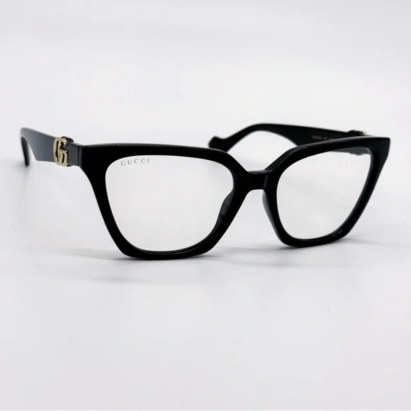 NEW GUCCI GG1542S 001 CAT EYE BLACK BROWN/CLEAR WOMEN SUNGLASSES GUCCI - Picture 9 of 16